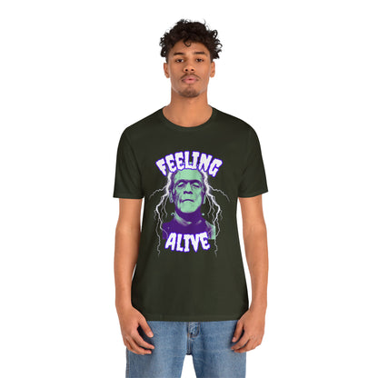 Feeling Alive Frankenstein's Monster Halloween Short Sleeve Tee