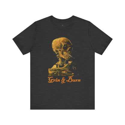 Grin And Burn Smoking Skeleton Tee