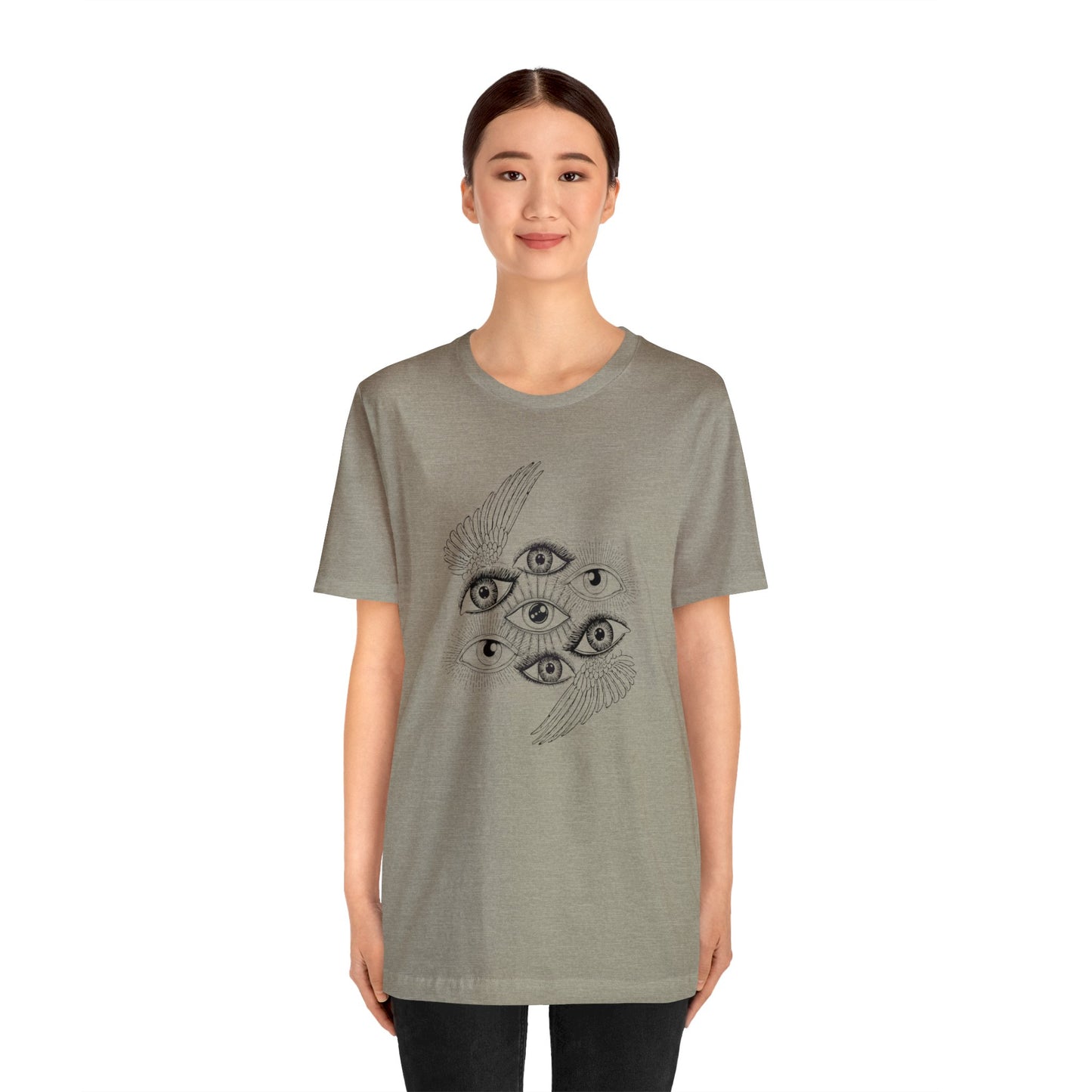 Ethereal Visions: Winged Eyes Ensemble Dark Angel Tee