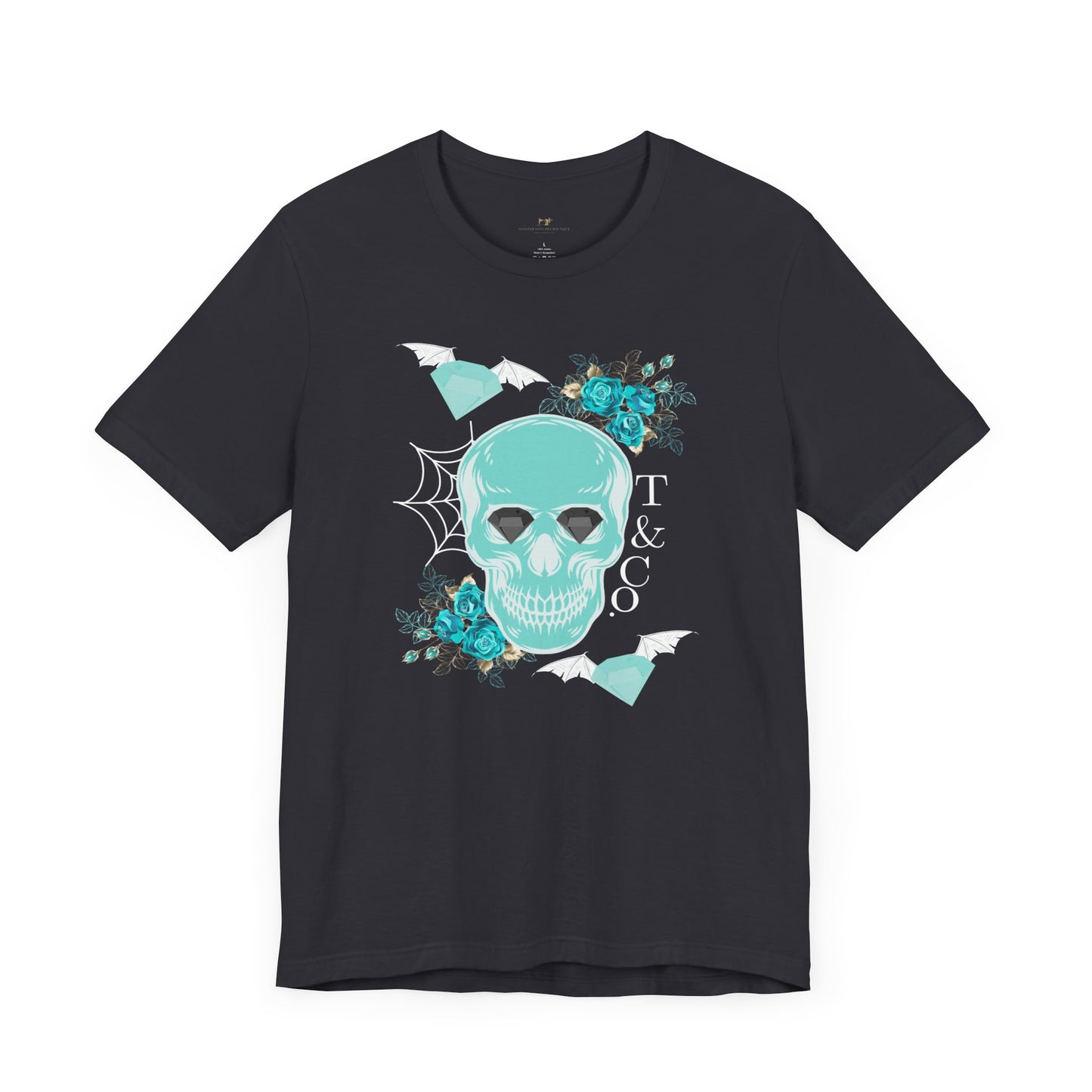 T & Co. Spooky Diamond Bat Skull Tee