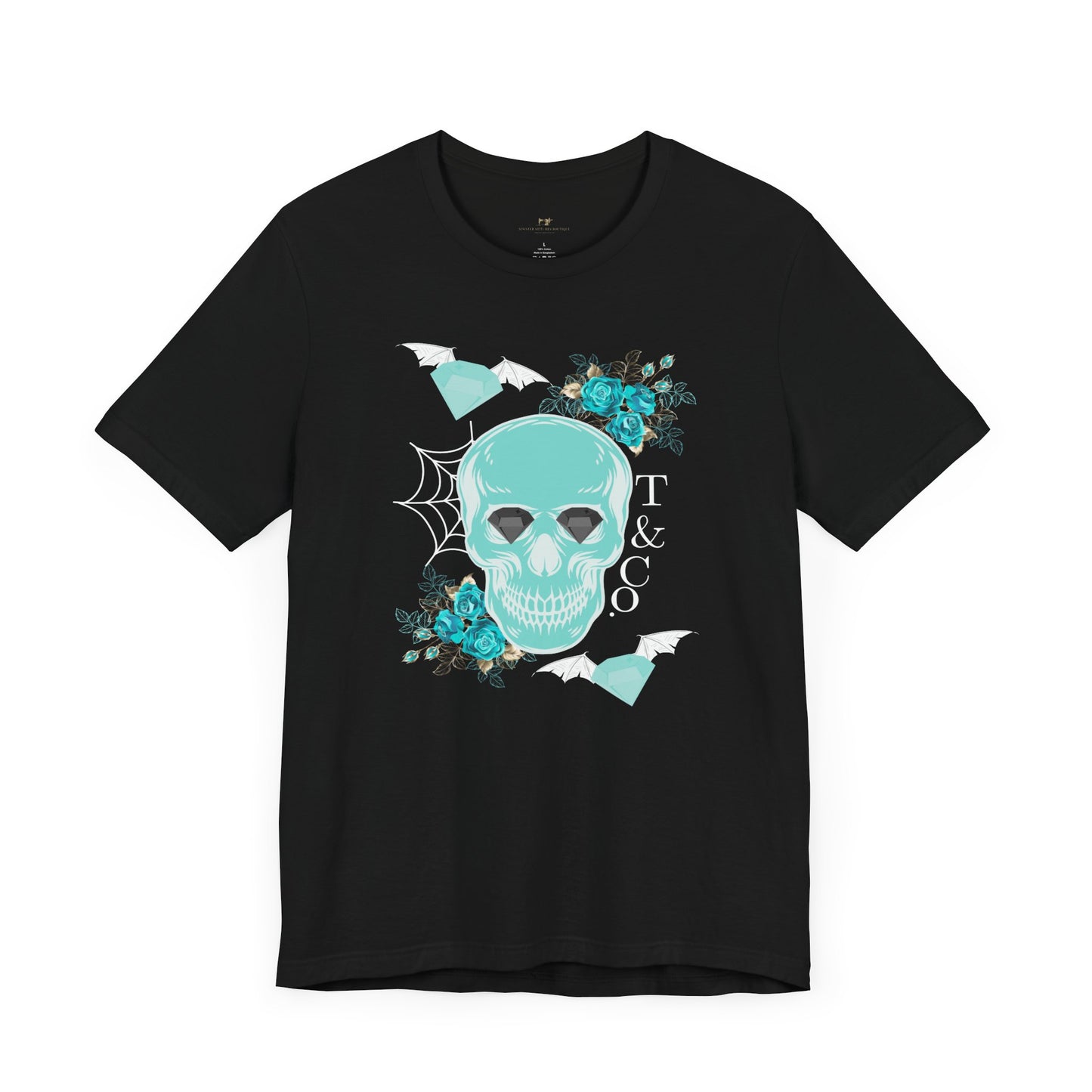 T & Co. Spooky Diamond Bat Skull Tee