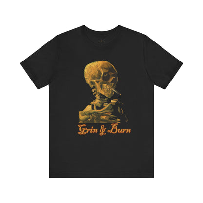 Grin And Burn Smoking Skeleton Tee