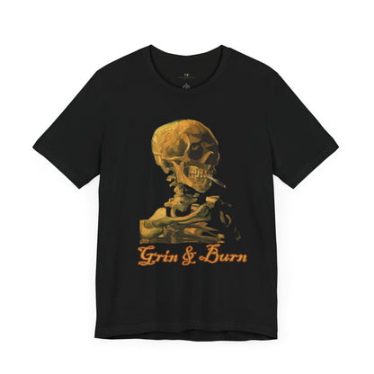 Grin And Burn Smoking Skeleton Tee