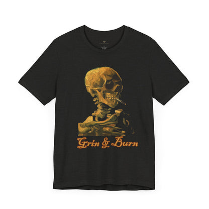 Grin And Burn Smoking Skeleton Tee