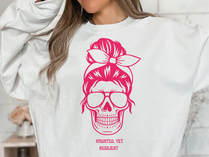 Pink Skull Crewneck Sweatshirt