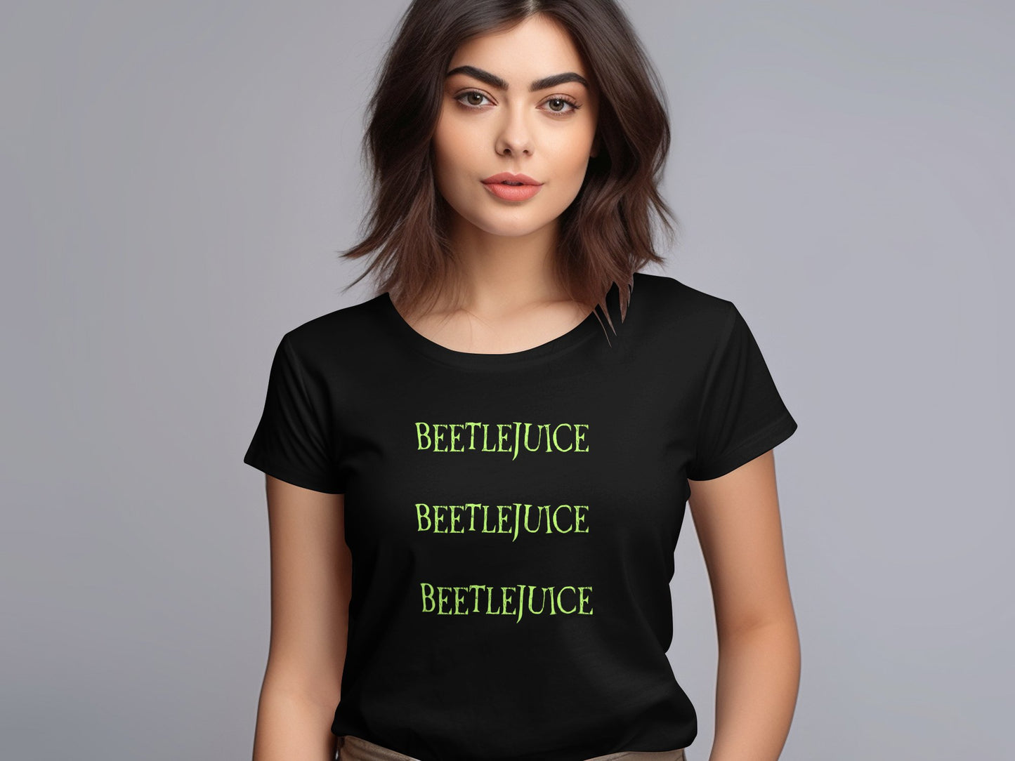 Beetlejuice Movie Green Font Short Sleeve Tee