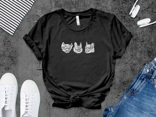 Bat Faces Trio Tee