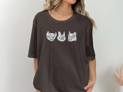 Bat Faces Trio Tee