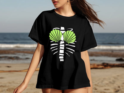 Skeleton Mermaid Sea Shell Tee