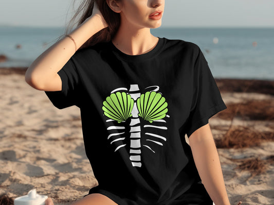 Skeleton Mermaid Sea Shell Tee